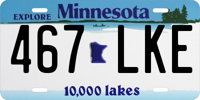 MN license plate 467LKE
