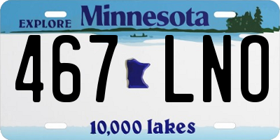 MN license plate 467LNO
