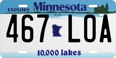 MN license plate 467LOA