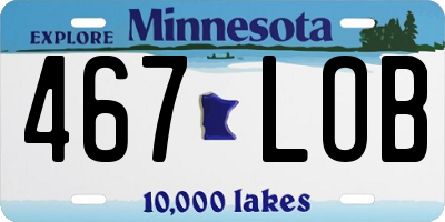MN license plate 467LOB