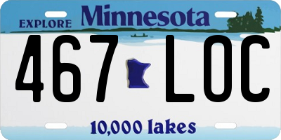 MN license plate 467LOC
