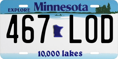 MN license plate 467LOD