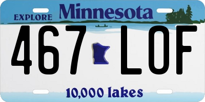 MN license plate 467LOF