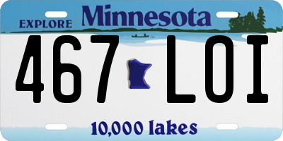 MN license plate 467LOI
