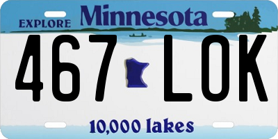 MN license plate 467LOK