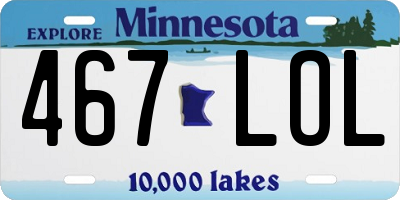 MN license plate 467LOL