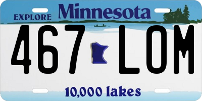 MN license plate 467LOM