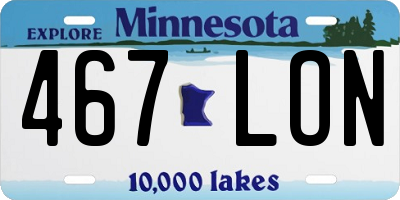 MN license plate 467LON