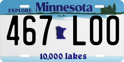 MN license plate 467LOO