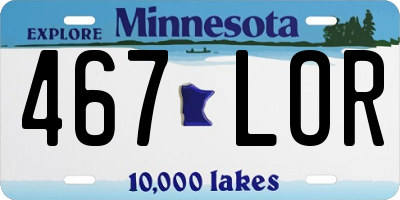 MN license plate 467LOR