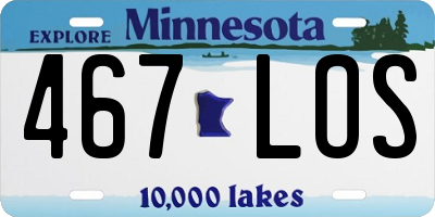 MN license plate 467LOS