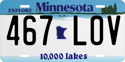 MN license plate 467LOV