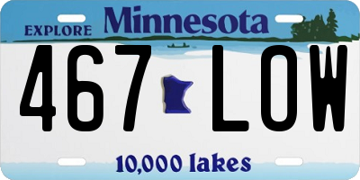 MN license plate 467LOW