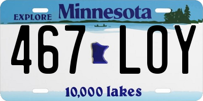 MN license plate 467LOY