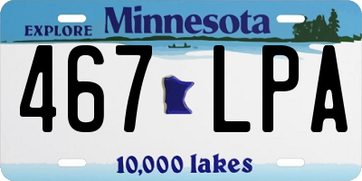 MN license plate 467LPA