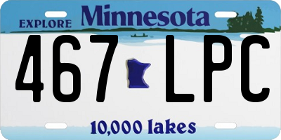 MN license plate 467LPC