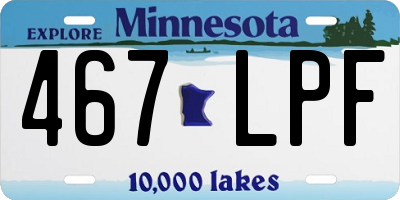 MN license plate 467LPF