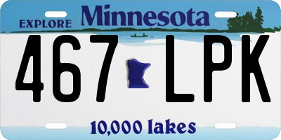 MN license plate 467LPK