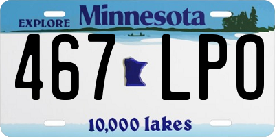 MN license plate 467LPO