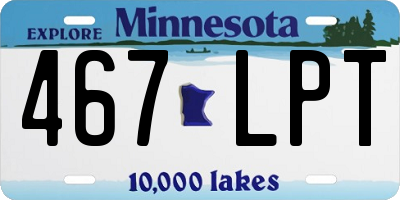 MN license plate 467LPT