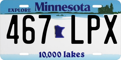 MN license plate 467LPX