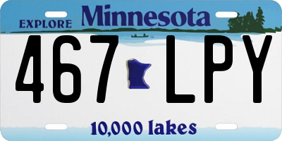 MN license plate 467LPY