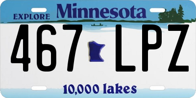 MN license plate 467LPZ