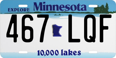 MN license plate 467LQF