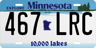 MN license plate 467LRC