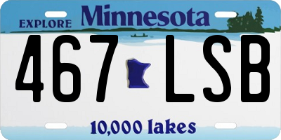 MN license plate 467LSB