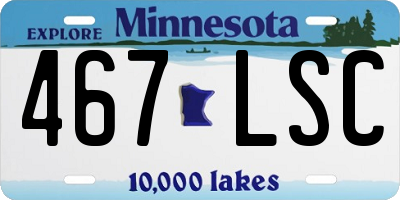 MN license plate 467LSC