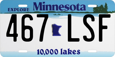 MN license plate 467LSF