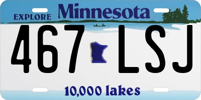 MN license plate 467LSJ