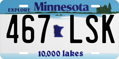 MN license plate 467LSK