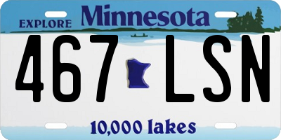 MN license plate 467LSN