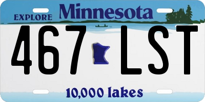 MN license plate 467LST