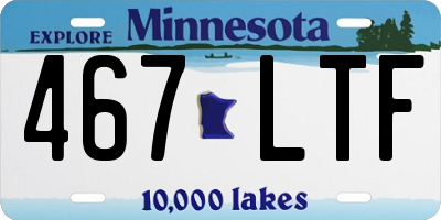 MN license plate 467LTF