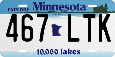 MN license plate 467LTK
