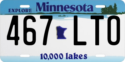 MN license plate 467LTO