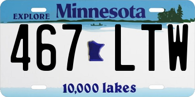 MN license plate 467LTW