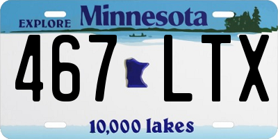 MN license plate 467LTX