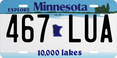 MN license plate 467LUA