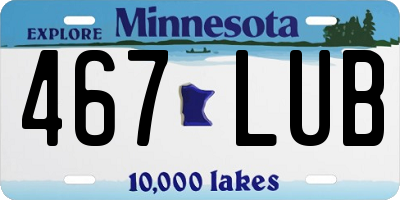 MN license plate 467LUB