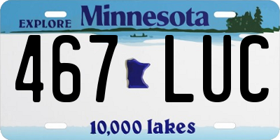 MN license plate 467LUC