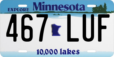 MN license plate 467LUF