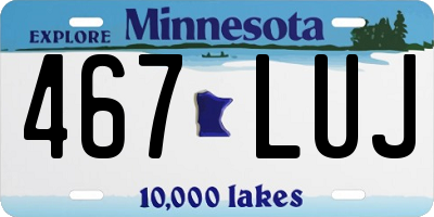 MN license plate 467LUJ