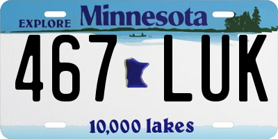 MN license plate 467LUK
