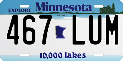 MN license plate 467LUM