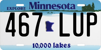 MN license plate 467LUP