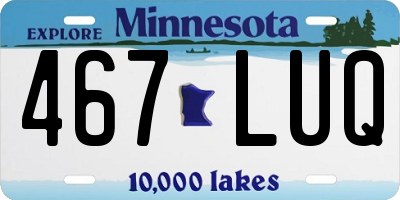 MN license plate 467LUQ